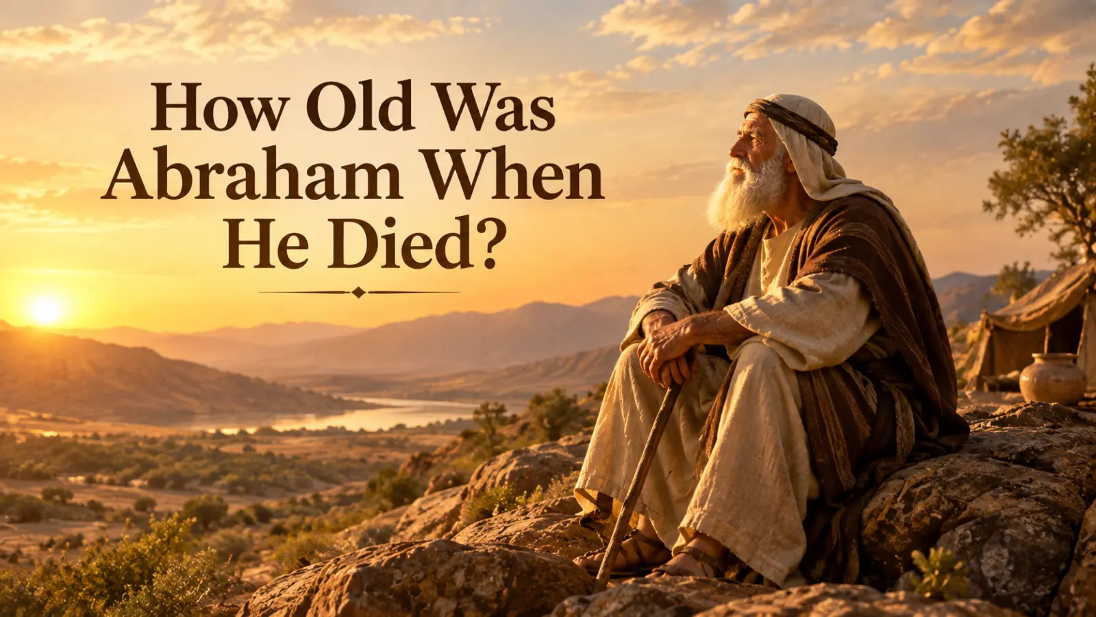 An elderly Abraham reflecting on his 175-year life, the age at which he died according to Genesis 25:7